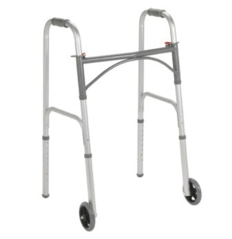 Adult Steel Folding Walker with Wheels (2 wheels)