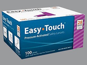 Easy Touch Safety 28G Lancets 100 ct