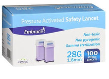 Embrace 28G Safety Lancets 100 ct