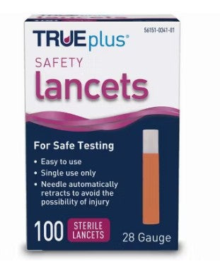 TRUEplus Safety 28G Lancets Mini 100 ct