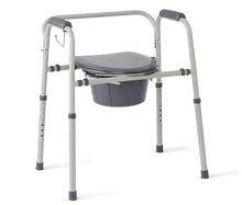 Steel 3-in-1 Bedside Commode, Portable Toilet with Microban